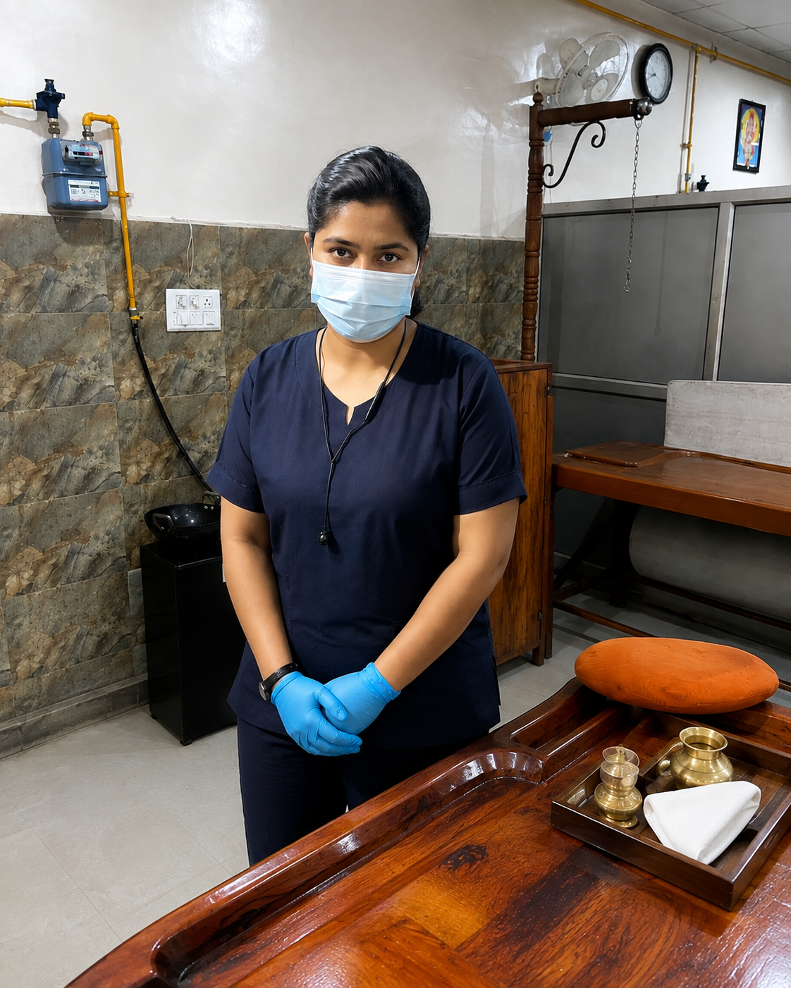 Female therapist at Shri Amrit Ayurveda Hospital